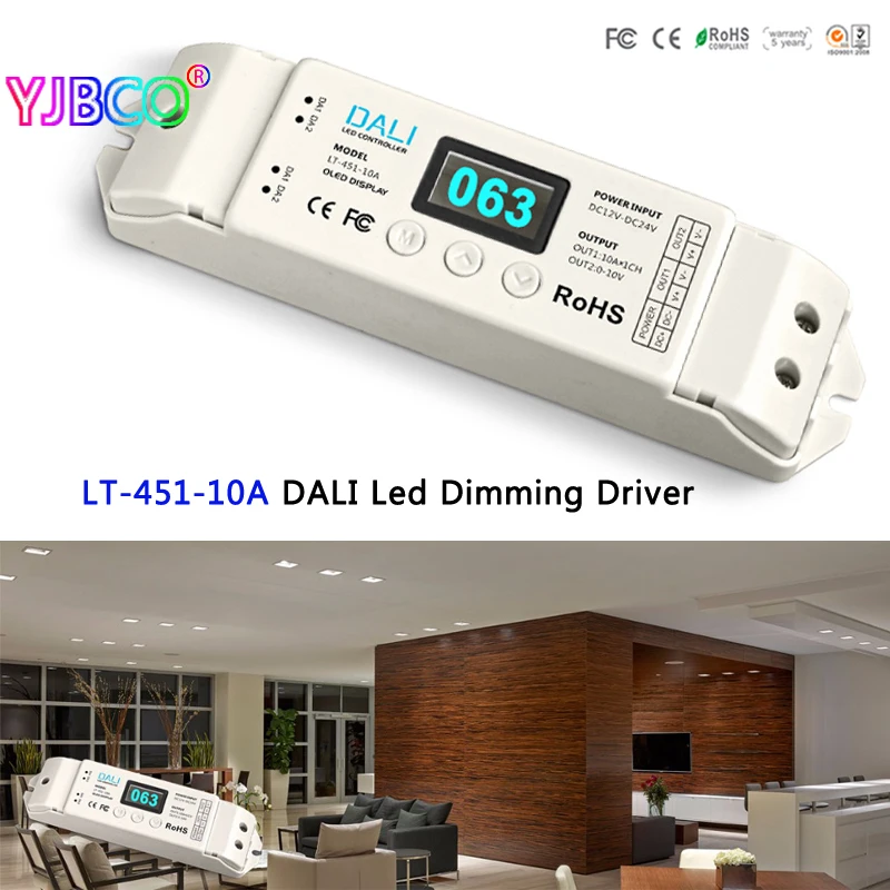 New LT-451-10A DALI Led Dimming Driver,DALI to PWM LED CV Dimming Driver;DC12-24V input;10A*1CH output for led strip
New LT-451-10A DALI Led Dimming Driver,DALI to PWM LED CV Dimming Driver;DC12-24V input;10A*1CH output for led strip