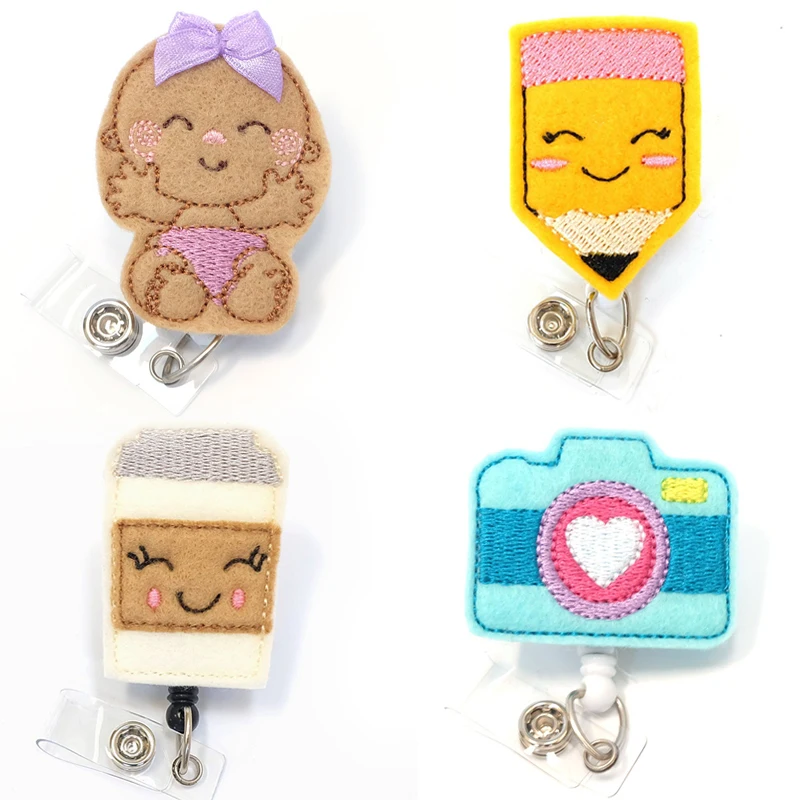 10/20pcs/lot Mix Felt handmade knitting cute design baby Retractable id badge holder reel for nurse gift
10/20pcs/lot Mix Felt handmade knitting cute design baby Retractable id badge holder reel for nurse gift