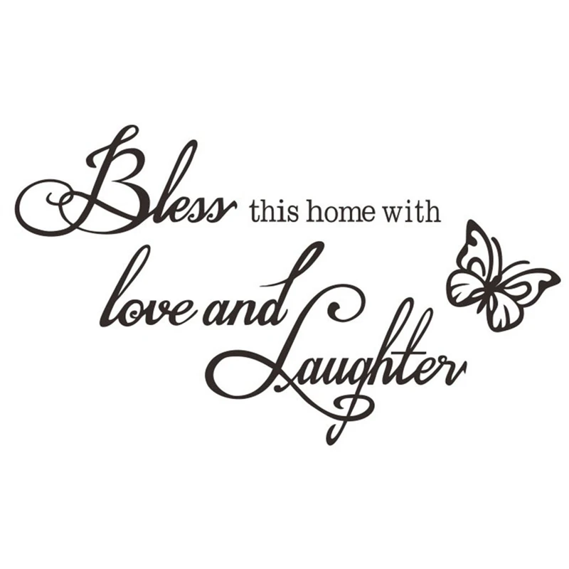Bless This Home LOVE LAUGHTER Quote Words Butterfly DIY Decal Home Living Room Decoration Wall Sticker Wedding Bedroom Art
Bless This Home LOVE LAUGHTER Quote Words Butterfly DIY Decal Home Living Room Decoration Wall Sticker Wedding Bedroom Art