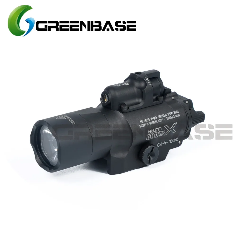 Greenbase SF X400 Series X400U Weapon Light Tactical Hunting Flashlight With Red Laser Sight For Rifle Scope For Pistol Airsoft
Greenbase SF X400 Series X400U Weapon Light Tactical Hunting Flashlight With Red Laser Sight For Rifle Scope For Pistol Airsoft