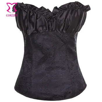 Corzzet Sexy Victorian Steampunk Black Ruffled Satin Floral Corset Women Gothic Waist Cincher Body Shaping Corsets And Bustiers
Corzzet Sexy Victorian Steampunk Black Ruffled Satin Floral Corset Women Gothic Waist Cincher Body Shaping Corsets And Bustiers