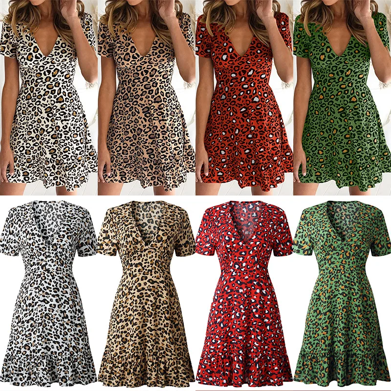 Leopard Print Mini Dress Women Sexy V Neck Ruffle Party Club Dresses Short Sleeve Wrap Beach Dress Spring Summer Sundress 2019
Leopard Print Mini Dress Women Sexy V Neck Ruffle Party Club Dresses Short Sleeve Wrap Beach Dress Spring Summer Sundress 2019