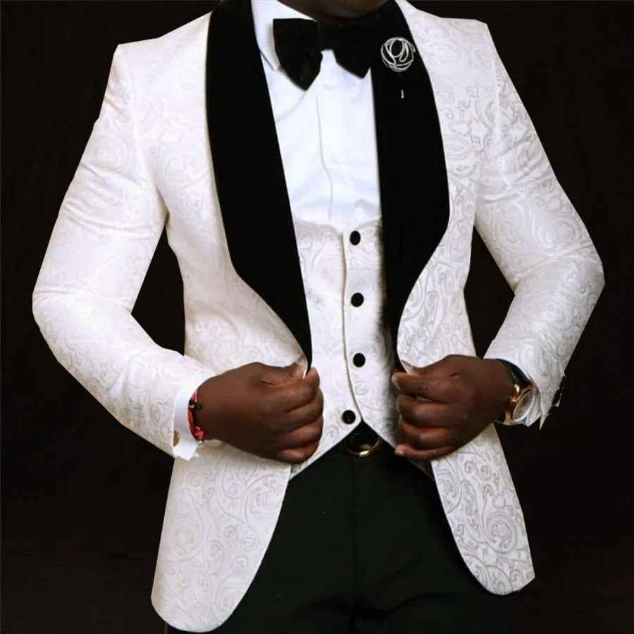 Custom Made Wedding Suits For Men Shawl Lapel Groom Tuxedos Traje Hombre Formal Black /White Man Suit Blazer (Jacket+Pants+Vest)
Custom Made Wedding Suits For Men Shawl Lapel Groom Tuxedos Traje Hombre Formal Black /White Man Suit Blazer (Jacket+Pants+Vest)