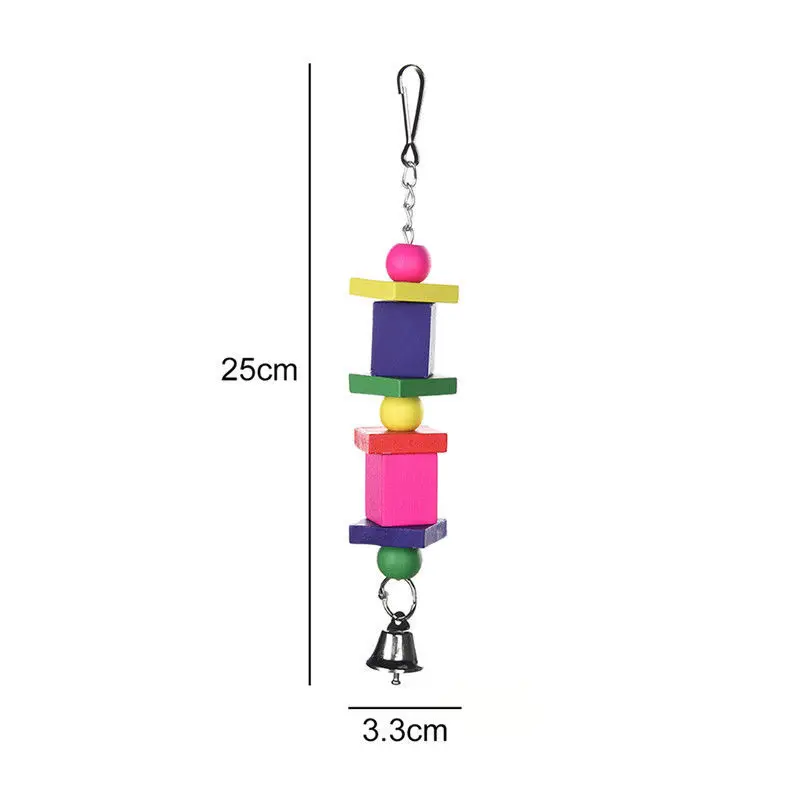 Mayitr Parrot Toys Pet Bird Bites Climb Chew Toy Hanging Cockatiel Parakeet Climb Chewing Cage With Bell Bird Toys Multi Styles
