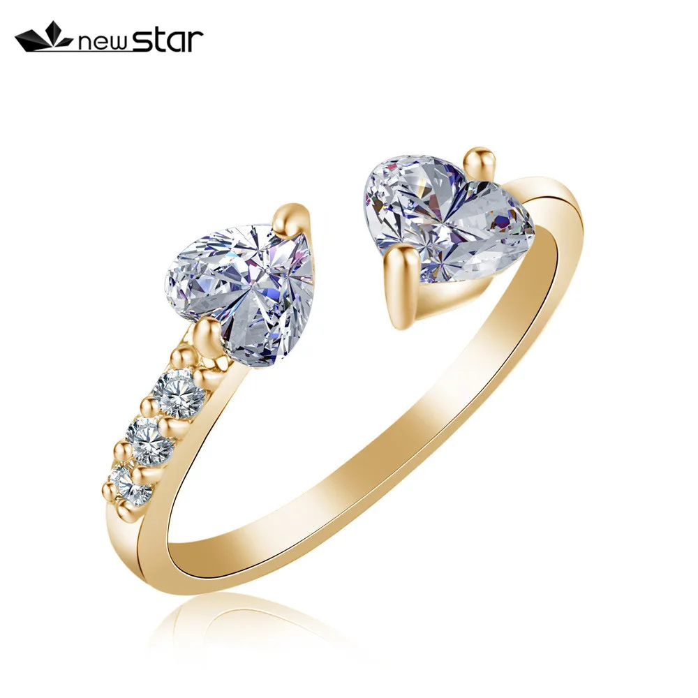 Silver/ Gold Color Open Ring Double Heart CZ Stones Cuff Ring Wedding Brand Finger Ring
Silver/ Gold Color Open Ring Double Heart CZ Stones Cuff Ring Wedding Brand Finger Ring