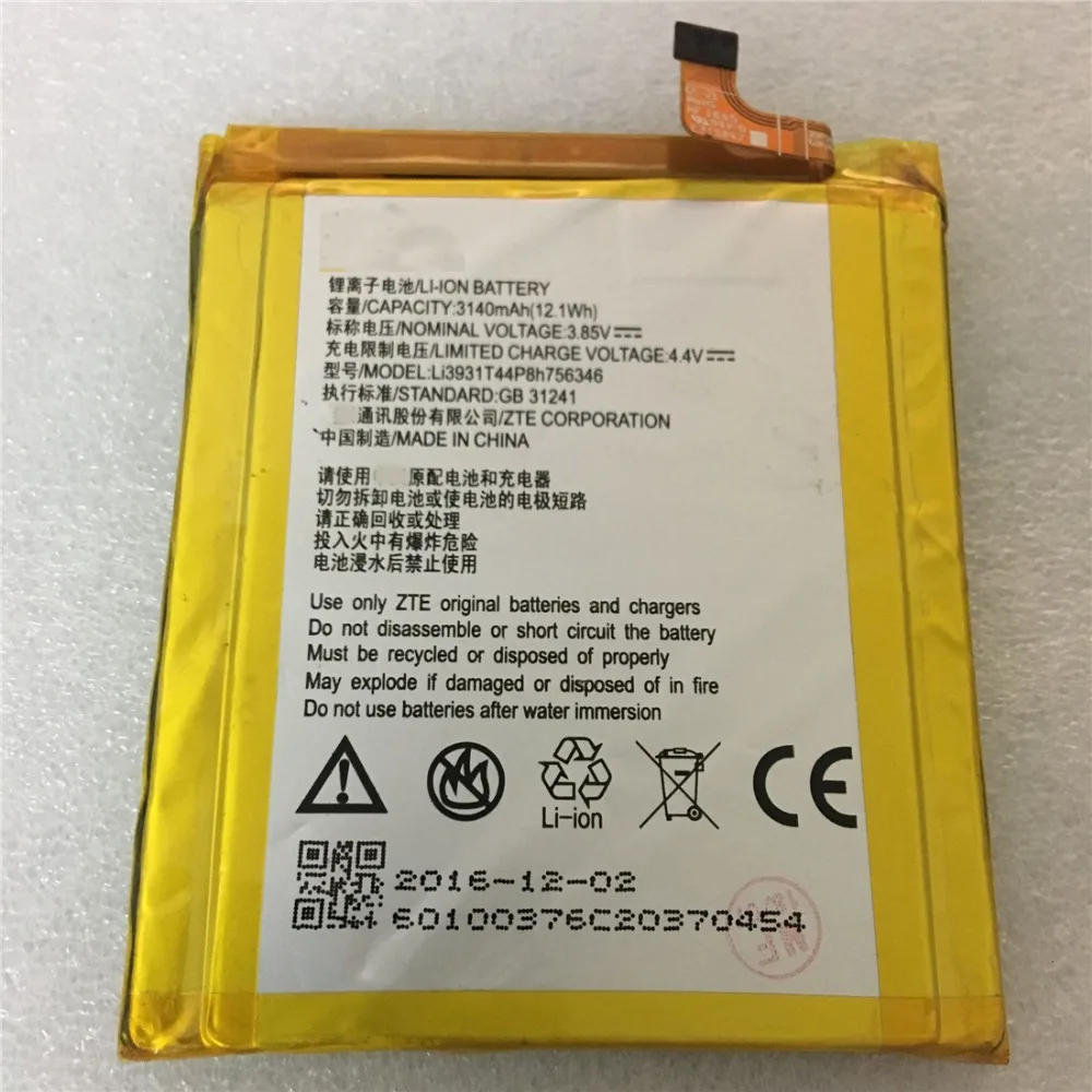 LI3931T44P8H756346 Battery For ZTE Axon 7 5.5inch A2017 Battery 3140mAh + Tracking Number
LI3931T44P8H756346 Battery For ZTE Axon 7 5.5inch A2017 Battery 3140mAh + Tracking Number