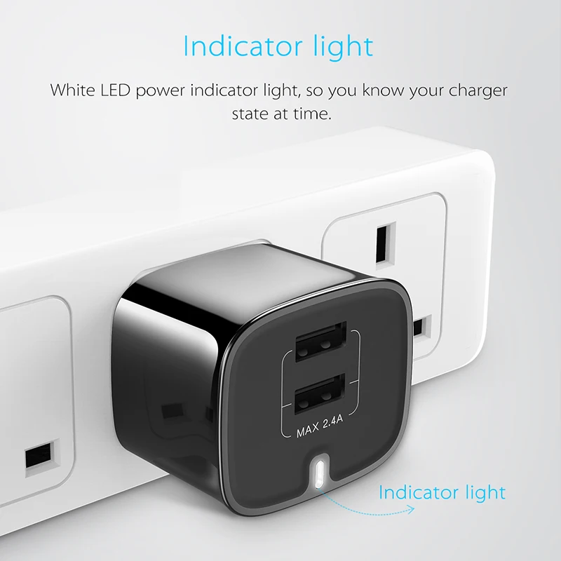 Baseus 5V2.4A USB Charger Travel Wall Charger Universal Adapter Portable UK Plug Smart Mobile Phone Dual USB Charger For tablet
Baseus 5V2.4A USB Charger Travel Wall Charger Universal Adapter Portable UK Plug Smart Mobile Phone Dual USB Charger For tablet