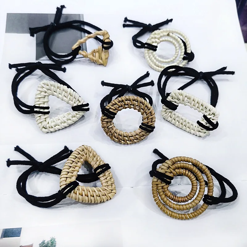 Japan Korea New Trendy Handmade Straw Rattan Circle Triangle Elastic Hair Bands For Women Hair Accessories Vintage Scrunchies
Japan Korea New Trendy Handmade Straw Rattan Circle Triangle Elastic Hair Bands For Women Hair Accessories Vintage Scrunchies