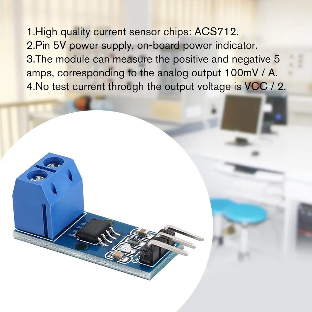 Hall Current Sensor Module Mode ACS712 5A for Pin 5V Power Indicator Electronic PCB Board DIY Hall Effect Model for Arduino
Hall Current Sensor Module Mode ACS712 5A for Pin 5V Power Indicator Electronic PCB Board DIY Hall Effect Model for Arduino