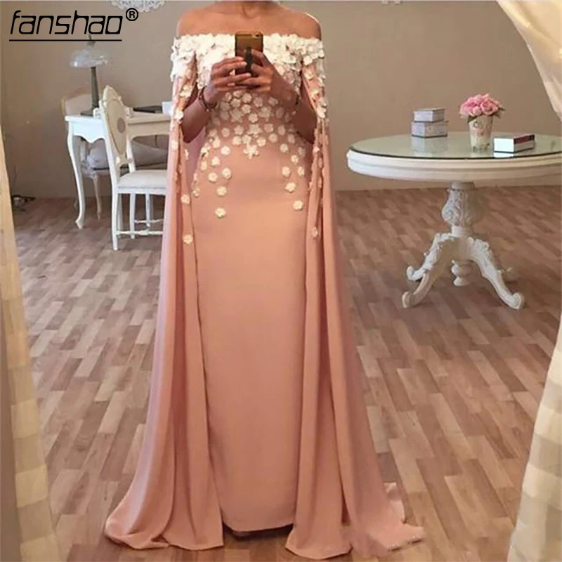 2019 evening dresses with Capeswomen pageant gown boat neck Floral Appliques formal prom Dresses Custom Party Gowns
2019 evening dresses with Capeswomen pageant gown boat neck Floral Appliques formal prom Dresses Custom Party Gowns