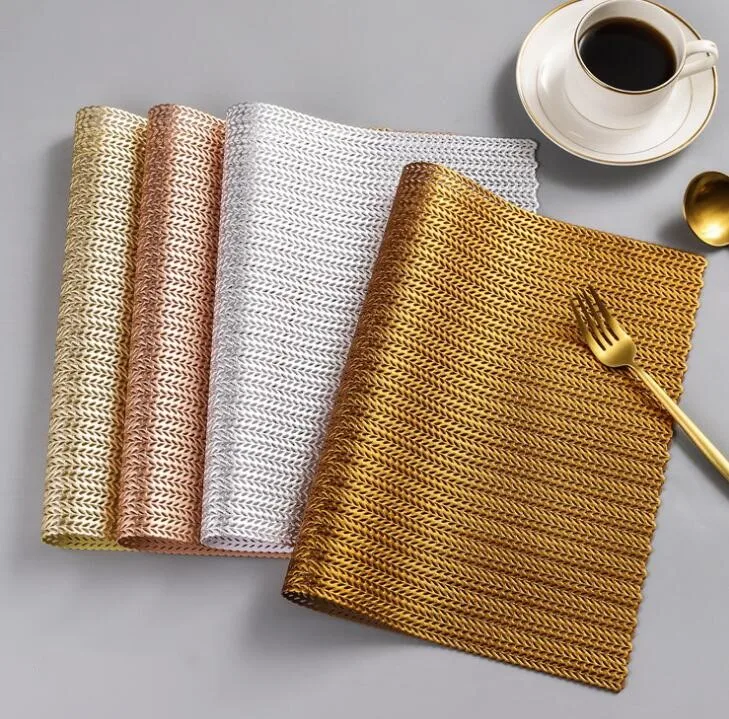 Gold Silver Rectangle Mats Dining Table Placemat Wedding Decoration Pads Kitchen Coffee Bar Coaster PVC Dinner Placemats
Gold Silver Rectangle Mats Dining Table Placemat Wedding Decoration Pads Kitchen Coffee Bar Coaster PVC Dinner Placemats