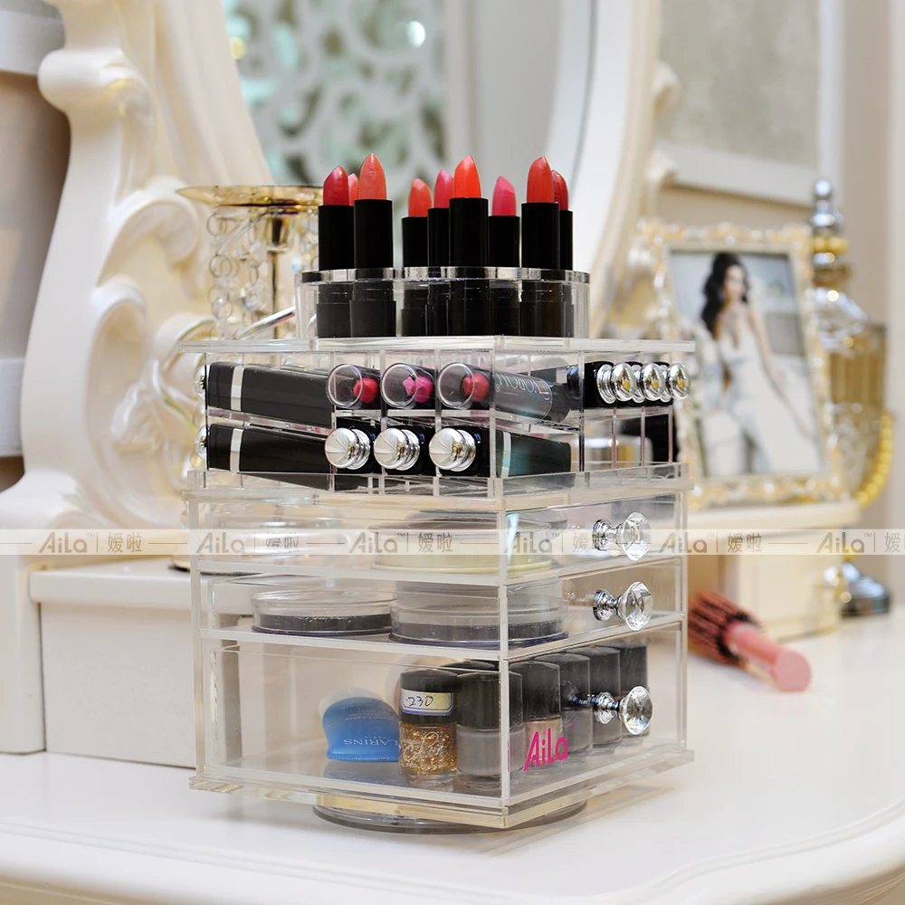 Aila Clear Acrylic Rotating Lipstick Compact Nail Polish Holder Makeup Organizer Transparent Desktop Display Stand
Aila Clear Acrylic Rotating Lipstick Compact Nail Polish Holder Makeup Organizer Transparent Desktop Display Stand