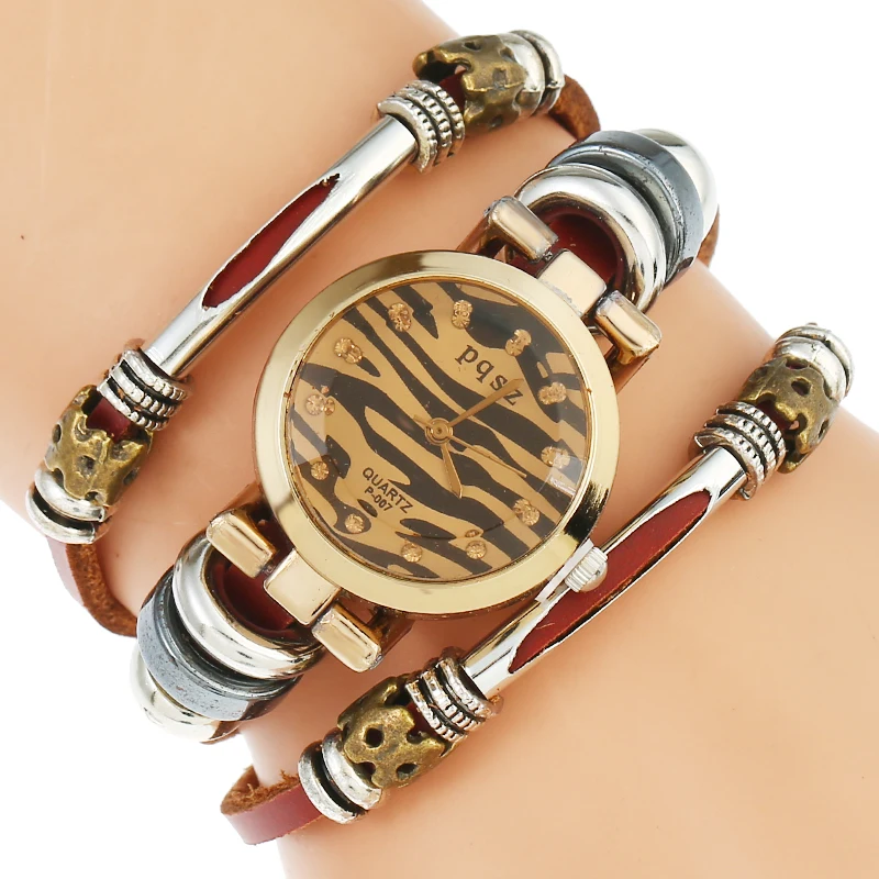 TOP Leather Watch Women Triple Bracelet Wristwatch Zebra Animal patterns Fashion Reloj Para Dama Watch Quartz Watch
TOP Leather Watch Women Triple Bracelet Wristwatch Zebra Animal patterns Fashion Reloj Para Dama Watch Quartz Watch