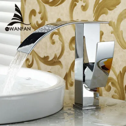 Basin Faucets Chrome Silver Brass Waterfall Bathroom Sink Faucet Single Lever Big Square Spout Deck Mounted Mixer Water Tap 514
Basin Faucets Chrome Silver Brass Waterfall Bathroom Sink Faucet Single Lever Big Square Spout Deck Mounted Mixer Water Tap 514
