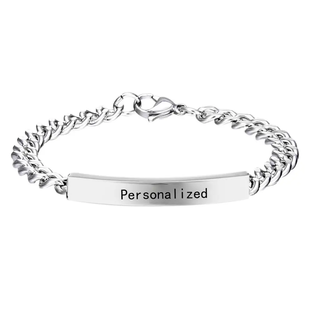 Custom Name ID Bar Bracelet Stainless Steel Custom Logo Chain Bracelets For Women Men Personalize Jewelry Best Birthday Gift
Custom Name ID Bar Bracelet Stainless Steel Custom Logo Chain Bracelets For Women Men Personalize Jewelry Best Birthday Gift