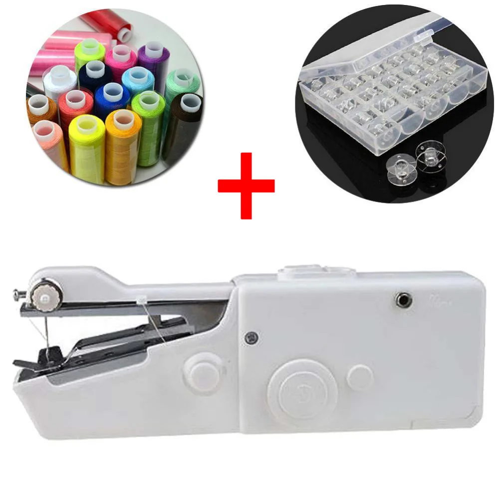 Mini Handheld Sewing Machine + Empty Bobbins Sewing Machine+24 Spools Set thread Mixed Colors Sewing Polyester Wholesale
Mini Handheld Sewing Machine + Empty Bobbins Sewing Machine+24 Spools Set thread Mixed Colors Sewing Polyester Wholesale