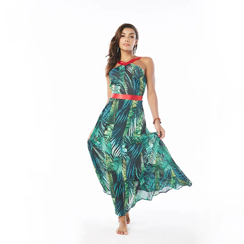Bohemian vintage spaghetti straps print maxi dress Green jungle leaf print strap dress women nova summer 2018 fashion Indie Folk
Bohemian vintage spaghetti straps print maxi dress Green jungle leaf print strap dress women nova summer 2018 fashion Indie Folk