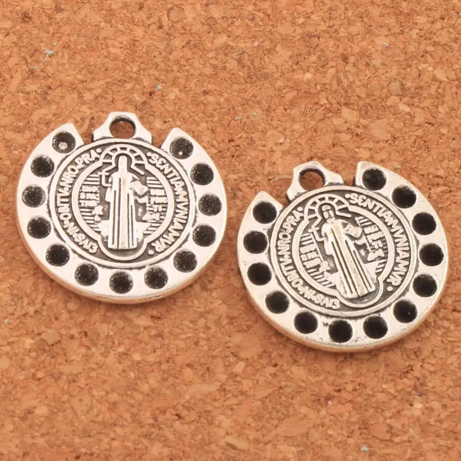 Diamante-set Dots Saint St Benedict of Nursia Patron Against Evil Medal Beads 19.5x19.5MM 19PCS Antique Silver Pendants L1832
Diamante-set Dots Saint St Benedict of Nursia Patron Against Evil Medal Beads 19.5x19.5MM 19PCS Antique Silver Pendants L1832