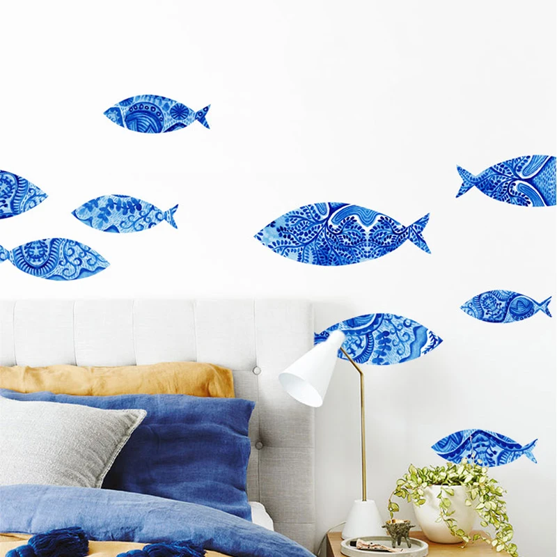 diy art wall stickers home decor nordic style kids decoration bathroom baby room Fish pattern Blue and white porcelain
diy art wall stickers home decor nordic style kids decoration bathroom baby room Fish pattern Blue and white porcelain