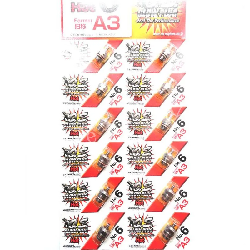 12Pcs Original Glow Plug OS O.S. Former A3 No.6 #6 Standard Glow Plug Spark Hot For RC Car Truck Nitro Engine Remote Control Car
12Pcs Original Glow Plug OS O.S. Former A3 No.6 #6 Standard Glow Plug Spark Hot For RC Car Truck Nitro Engine Remote Control Car
