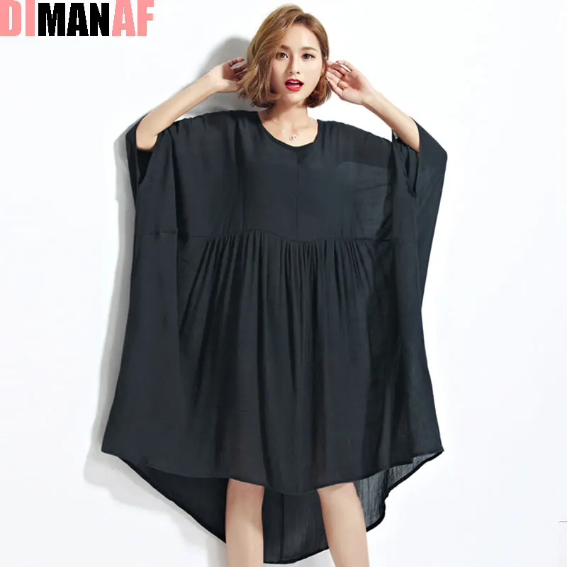 DIMANAF Women Summer Dress Plus Size Solid Blouse Chiffon Large Female Casual Patchwork Fashion T-Shirt Batwing Sleeve Dress
DIMANAF Women Summer Dress Plus Size Solid Blouse Chiffon Large Female Casual Patchwork Fashion T-Shirt Batwing Sleeve Dress