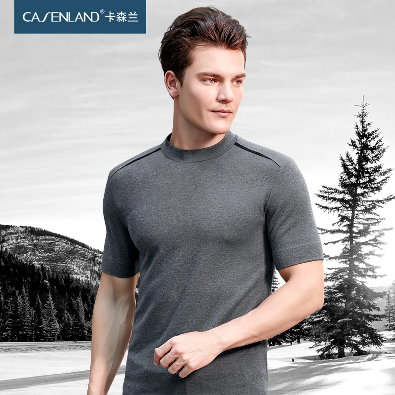 2018 new warm wool men's shirt short-sleeved sweater half-high collar slim bottoming casual single
2018 new warm wool men's shirt short-sleeved sweater half-high collar slim bottoming casual single