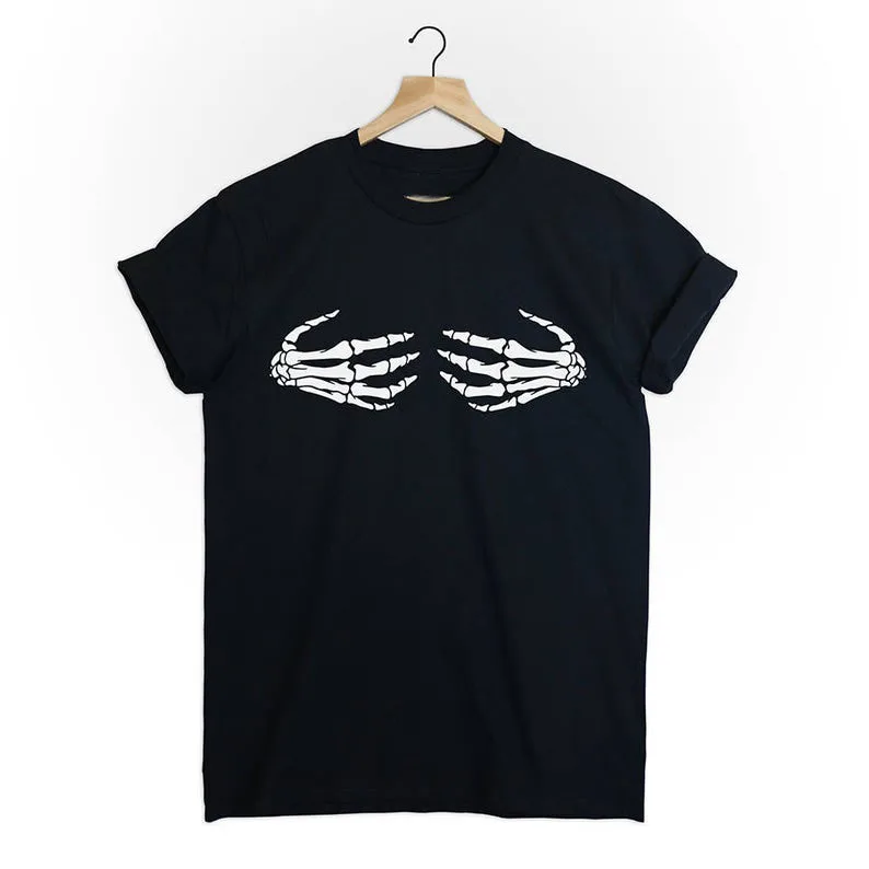 skeleton hands boobs tshirt shirt HALLOWEEN funny creepy outfit bones grunge alternative costume tees hipster streetwear top
skeleton hands boobs tshirt shirt HALLOWEEN funny creepy outfit bones grunge alternative costume tees hipster streetwear top