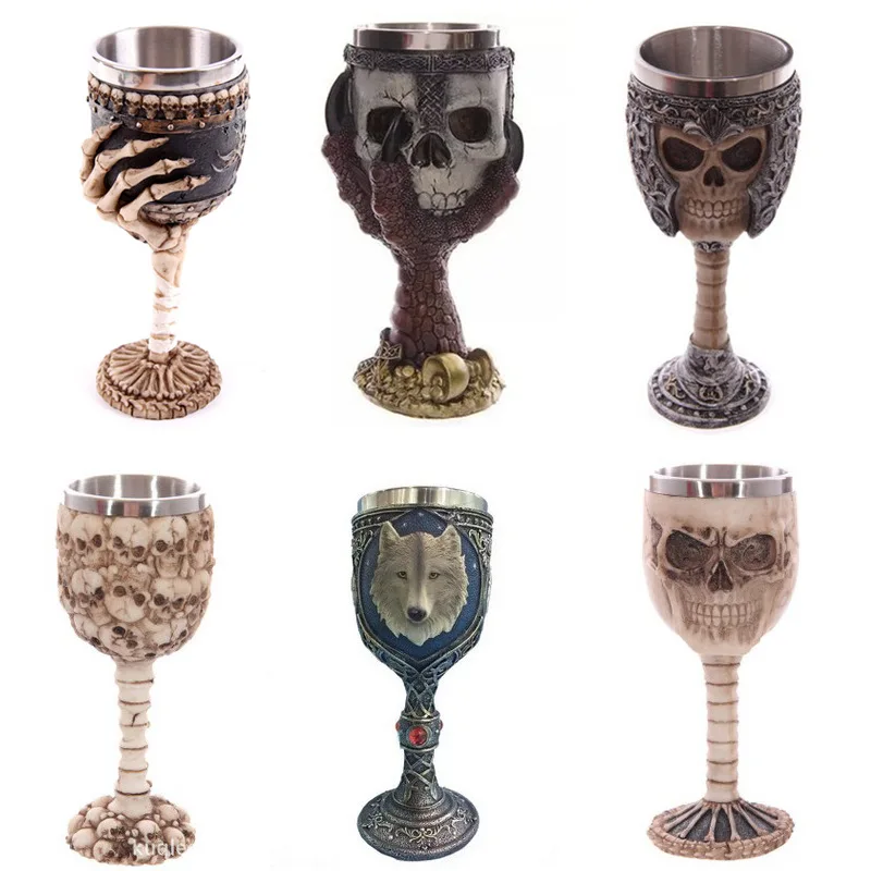 1Pc Creative Skulls Beads Beer Cups 3D Stainless Steel Knight Skeleton Claws Mugs Skull Goblet Cups Halloween Gift Bar Decor
1Pc Creative Skulls Beads Beer Cups 3D Stainless Steel Knight Skeleton Claws Mugs Skull Goblet Cups Halloween Gift Bar Decor