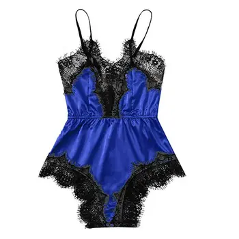 Womens Nightwear Bodysuit Lace Spliced V-Neck Sleeveless Sexy Backless Romper Sleepwear Lingerie Summer Jumpsuit Womens 2019 New
Womens Nightwear Bodysuit Lace Spliced V-Neck Sleeveless Sexy Backless Romper Sleepwear Lingerie Summer Jumpsuit Womens 2019 New