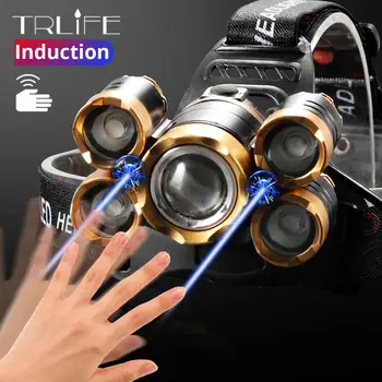 Powerful LED Headlight headlamp 5LED T6 Head Lamp 8000lumens Flashlight Torch head light 18650 battery Best For Camping, fishing
Powerful LED Headlight headlamp 5LED T6 Head Lamp 8000lumens Flashlight Torch head light 18650 battery Best For Camping, fishing