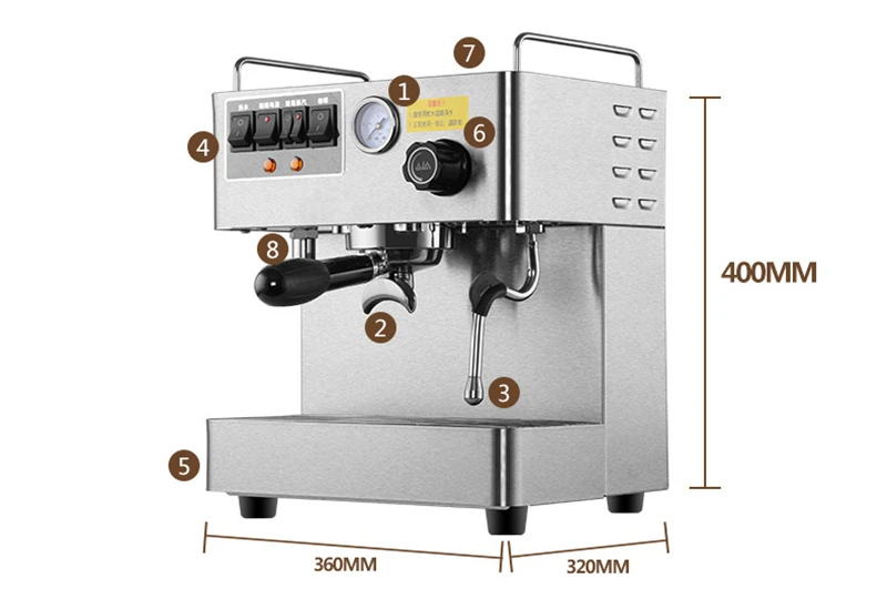 Commercial professional stainless steel body high quality Espresso coffee maker boiler cappuccino coffee machine
Commercial professional stainless steel body high quality Espresso coffee maker boiler cappuccino coffee machine