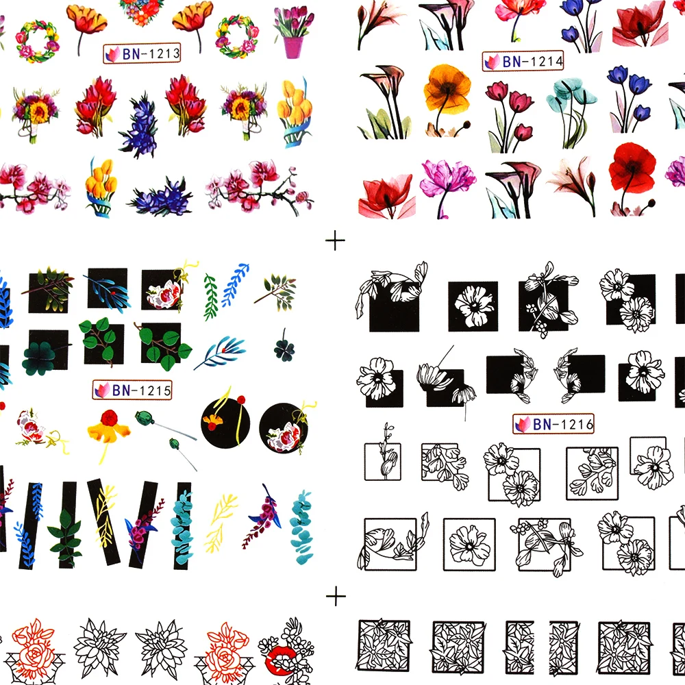 12Type Foils Tip Flower Leaf Design Slider Nail Sticker Colorful Geometry Water Transfer Decal on Nails Art Manicure Decoration
12Type Foils Tip Flower Leaf Design Slider Nail Sticker Colorful Geometry Water Transfer Decal on Nails Art Manicure Decoration