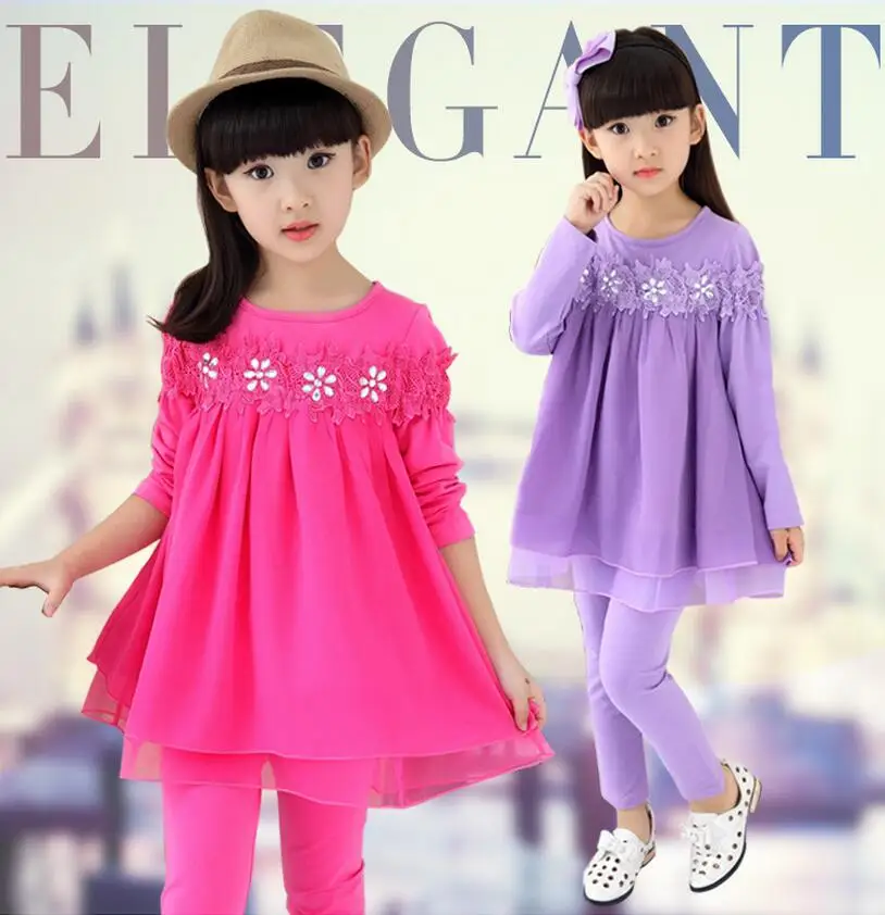 Fashion Cotton Vetement Enfant Fille Long Sleeve Lace Stitching Children Princess Mesh Hem Dress And Leggings Clothing Sets
Fashion Cotton Vetement Enfant Fille Long Sleeve Lace Stitching Children Princess Mesh Hem Dress And Leggings Clothing Sets