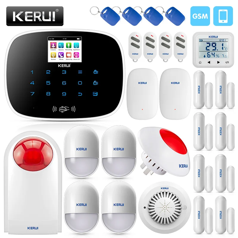 KERUI 2.4 Inch TFT Screen Wireless Home GSM Security Alarm System Motion Detector Door Sensor Burglar Alarm Leakage Detector
KERUI 2.4 Inch TFT Screen Wireless Home GSM Security Alarm System Motion Detector Door Sensor Burglar Alarm Leakage Detector