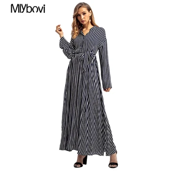 Women Striped Dress Dubai Arabic Velvet Embroidery Muslim Dress Women Robe Musulmane Longue Turkish Islamic Clothing 2018
Women Striped Dress Dubai Arabic Velvet Embroidery Muslim Dress Women Robe Musulmane Longue Turkish Islamic Clothing 2018