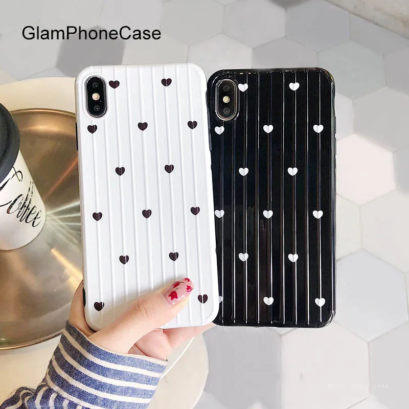 

GlamPhoneCase Black And White Love Phone Case For iPhone X XS Max XR Soft Silicone Cover For iPhone 7 8 6 6s Plus Case