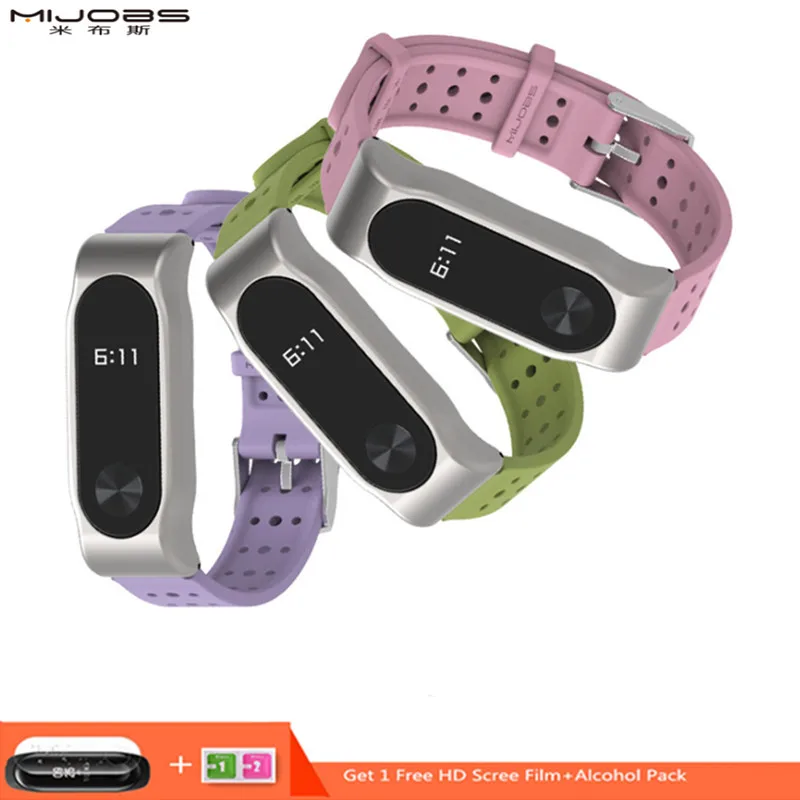 Mijobs браслет Mi Band 2 ремешок силиконовый band наручный для Xiaomi | Электроника
