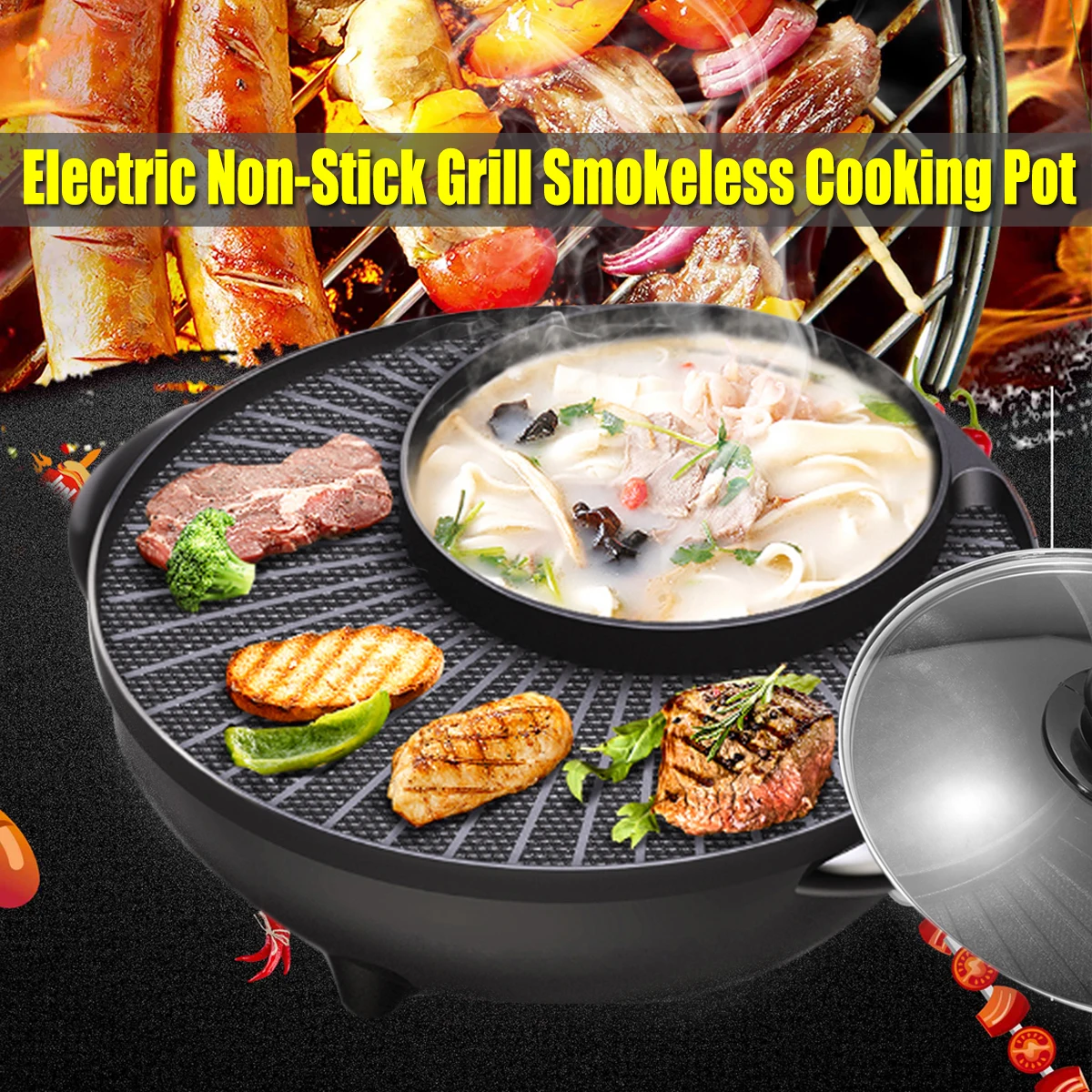 1200W Multifunction Table Top Electric Non-Stick Grill BBQ Smokeless Cooking Pot Adjustable Scald Proof Anti-skid Indoor/Outdoor
1200W Multifunction Table Top Electric Non-Stick Grill BBQ Smokeless Cooking Pot Adjustable Scald Proof Anti-skid Indoor/Outdoor