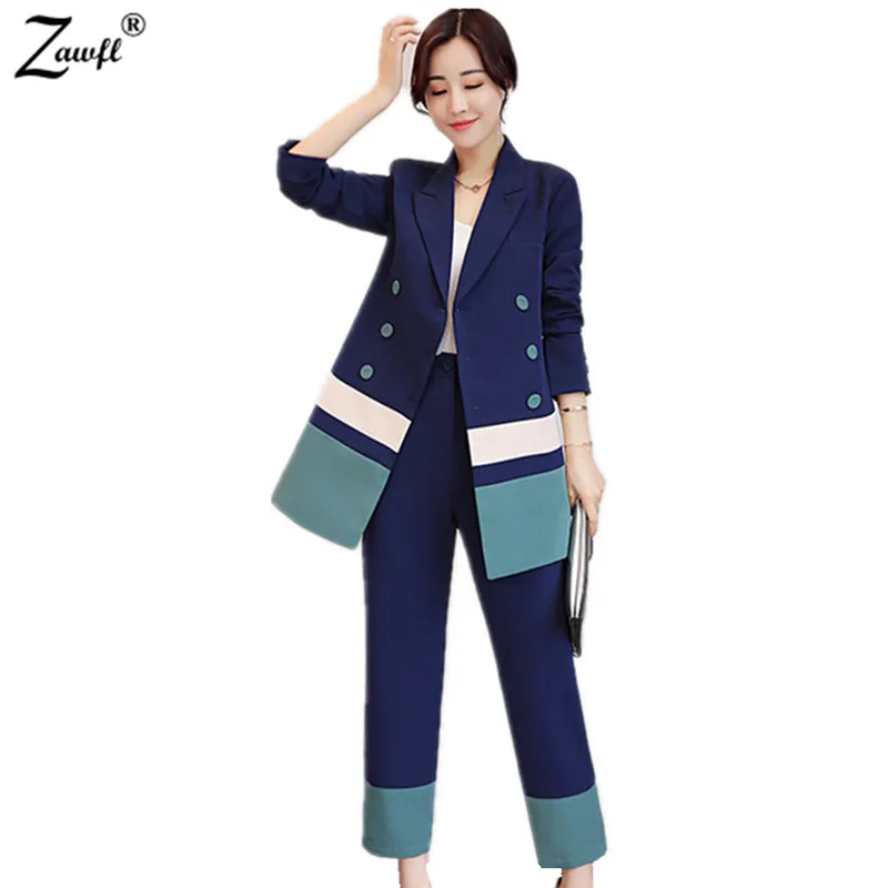 ZAWFL 2019 autumn new suit elegant fashion ladies temperament wide leg pants professional long sleeve Women's suit two piece set
ZAWFL 2019 autumn new suit elegant fashion ladies temperament wide leg pants professional long sleeve Women's suit two piece set