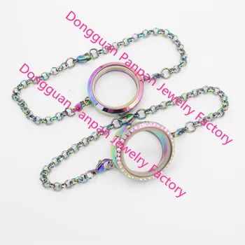 Carvort jewelry 30mm rainbow magnetic locket bracelet 316L Stainless steel with chains
Carvort jewelry 30mm rainbow magnetic locket bracelet 316L Stainless steel with chains