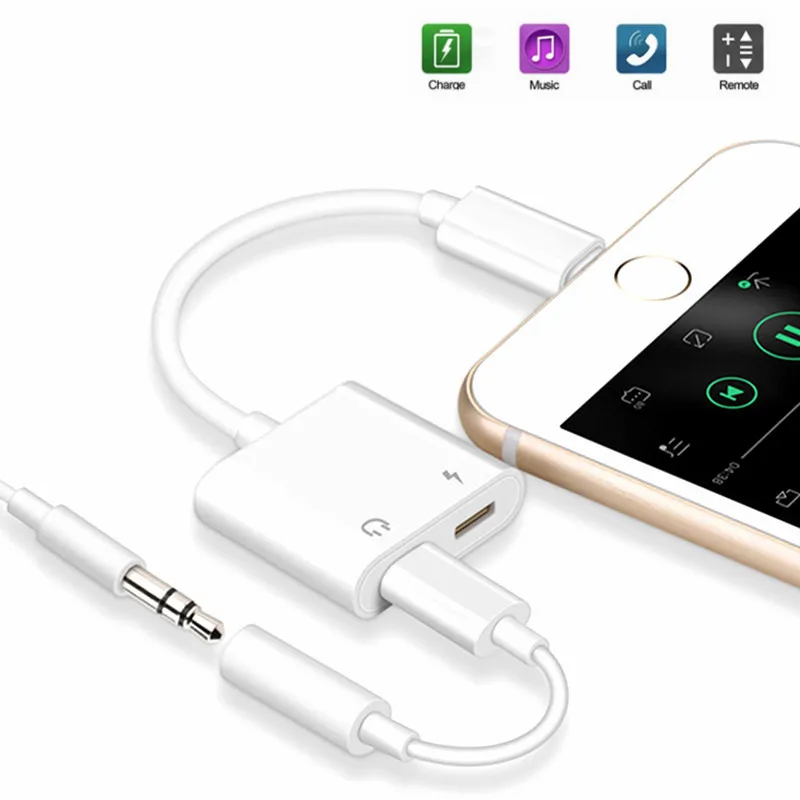 IOS 12.1 To 3.5mm AUX Headphone Jack Adapter Lighting Plug Aux Audio Play Music For iPhone X 8 7 Plus USB Cable Charging Adapter
IOS 12.1 To 3.5mm AUX Headphone Jack Adapter Lighting Plug Aux Audio Play Music For iPhone X 8 7 Plus USB Cable Charging Adapter