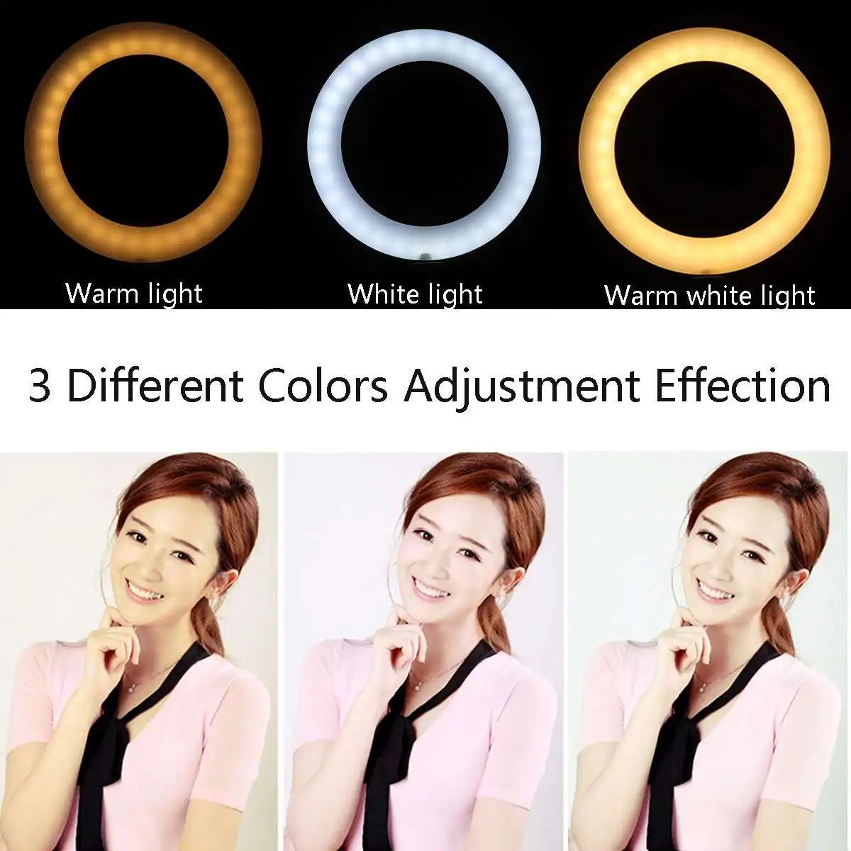 LED Ring Lamp Dimmable& Light Stand Kit Photo Selfie Video Makeup Live 5W USB Port With Tripod Phone Holder Multi-scene Use
LED Ring Lamp Dimmable& Light Stand Kit Photo Selfie Video Makeup Live 5W USB Port With Tripod Phone Holder Multi-scene Use