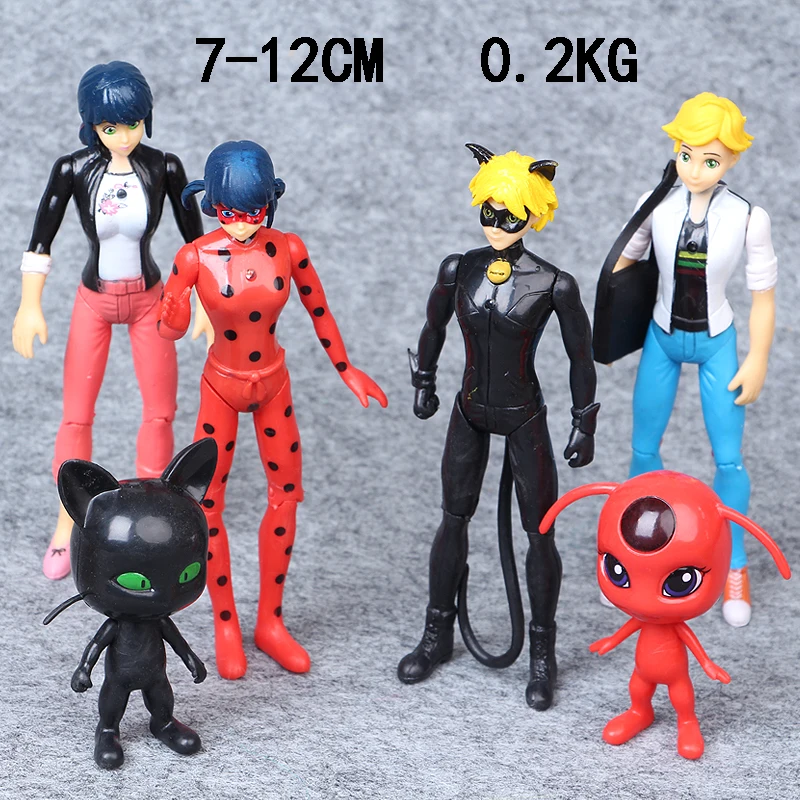 6PCS/Set Ladybug and Cat Noir Juguetes Toy Doll Lady Bug Adrien Marinette Plagg Tikki Plastic PVC Figures
6PCS/Set Ladybug and Cat Noir Juguetes Toy Doll Lady Bug Adrien Marinette Plagg Tikki Plastic PVC Figures
