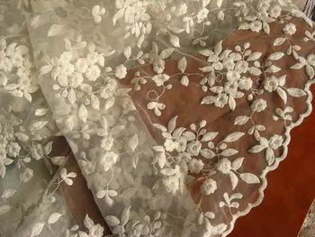ivory Embroidered Organza Lace Fabric, retro floral lace, cotton embroidered lace fabric, bridal lace fabric 5yards
ivory Embroidered Organza Lace Fabric, retro floral lace, cotton embroidered lace fabric, bridal lace fabric 5yards