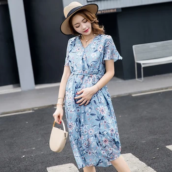JMFFY Pregnant Women Summer Dress 2018 New Dresses Nursing Women Maternity Dresses Women's Tops Vestidos Flowers V-Neck Outwear
JMFFY Pregnant Women Summer Dress 2018 New Dresses Nursing Women Maternity Dresses Women's Tops Vestidos Flowers V-Neck Outwear