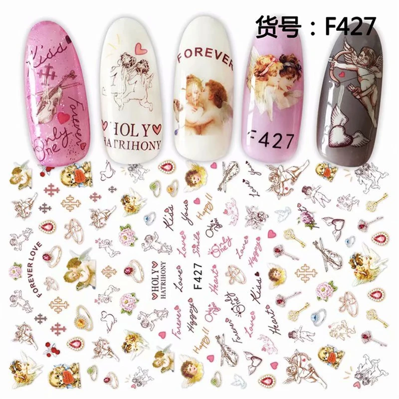 6 sheets Self-adhesive Angel flower pattern 3d Nail Decal Stickers Manicure Nail Art Decoration nails Accessories Supplies
6 sheets Self-adhesive Angel flower pattern 3d Nail Decal Stickers Manicure Nail Art Decoration nails Accessories Supplies