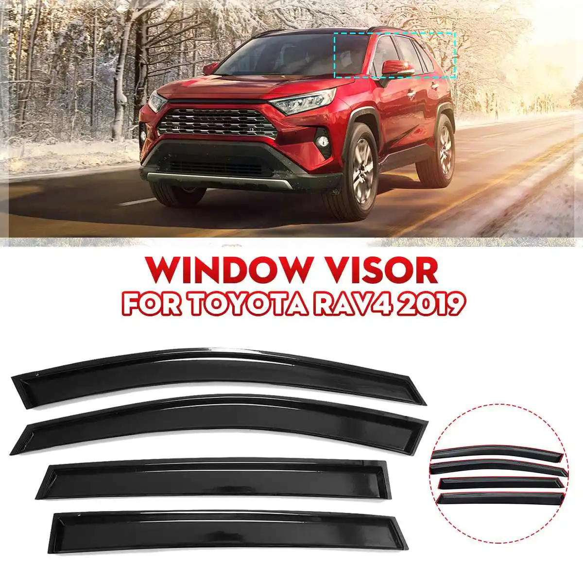 4X Car Window Deflector Visor Door Vent Sun Shade Sunshade Sunshield Shield Rain Guard Cover For Toyota RAV4 2019
4X Car Window Deflector Visor Door Vent Sun Shade Sunshade Sunshield Shield Rain Guard Cover For Toyota RAV4 2019