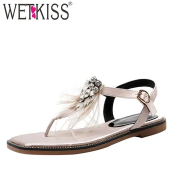 WETKISS Satin Flat Sandals Women 2019 New Summer Sandals Female Metal Flip Flop Shoes Woman Fashion Casual Feather Shoes Ladies
WETKISS Satin Flat Sandals Women 2019 New Summer Sandals Female Metal Flip Flop Shoes Woman Fashion Casual Feather Shoes Ladies