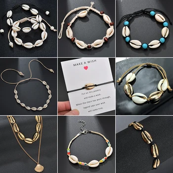 Jisensp Gold Color Cowrie Shell Bracelets for Women Delicate Rope Chain Bracelet Beads Charm Bracelet Bohemian Beach Jewelry
Jisensp Gold Color Cowrie Shell Bracelets for Women Delicate Rope Chain Bracelet Beads Charm Bracelet Bohemian Beach Jewelry