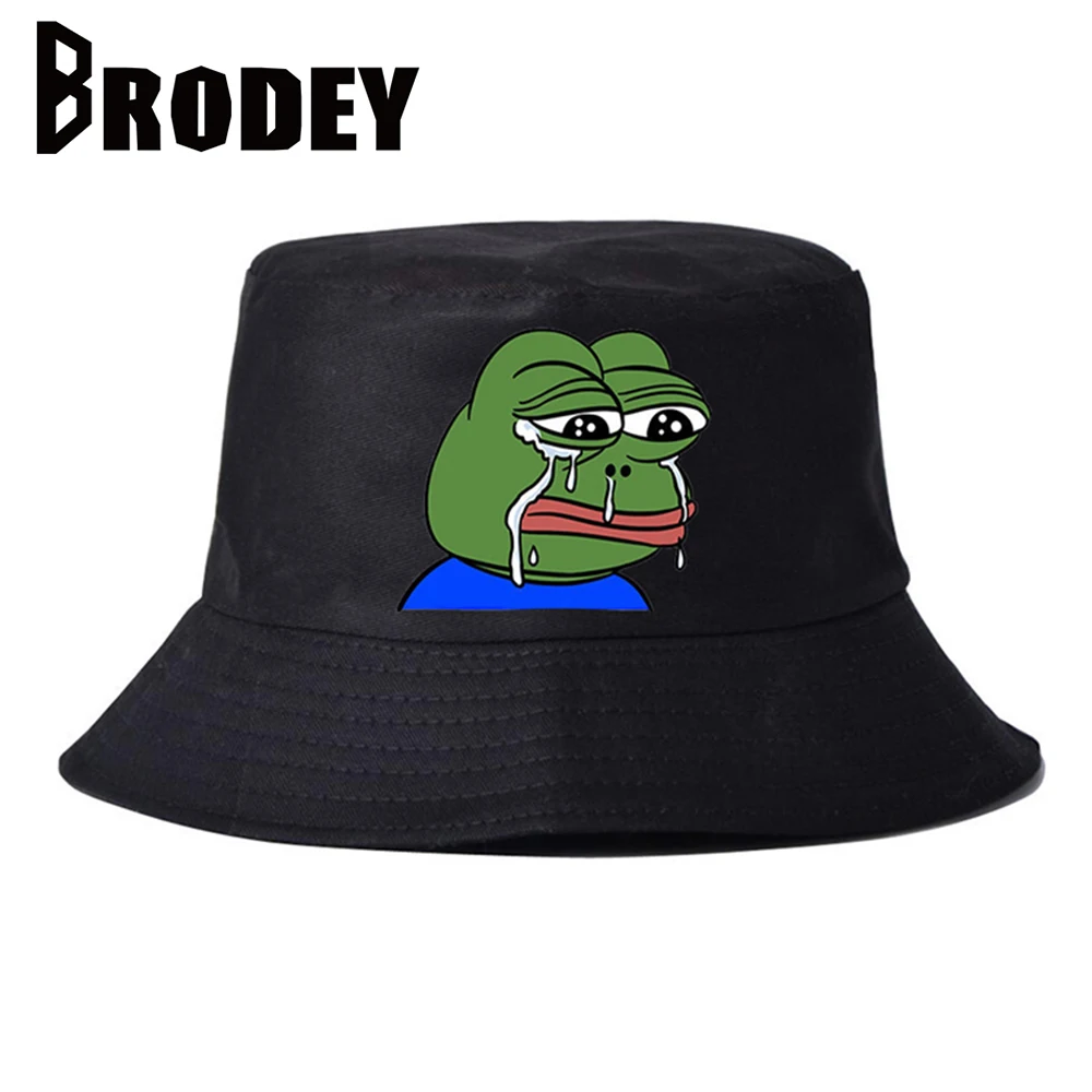 Black Crying frog Pattern Bucket Hat For Women Men Cotton Spring Summer Print Fisherman Hats Caps Sunscreen lovers flat sun hat
Black Crying frog Pattern Bucket Hat For Women Men Cotton Spring Summer Print Fisherman Hats Caps Sunscreen lovers flat sun hat